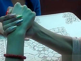 3 girls arm wrestling