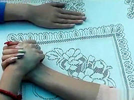 3 girls arm wrestling