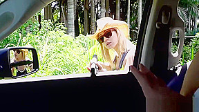 Anya Olsen and Goldie fucked by massive white dick outdoors