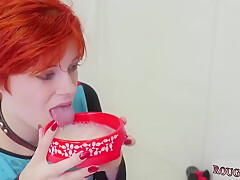 Arousing Naked Girl Sloppy Blowjob