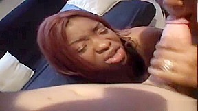 Attractive ebony lady in hot interracial performance