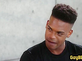 Black Gay Filled With Big Black Cock In Wet Anal Hole