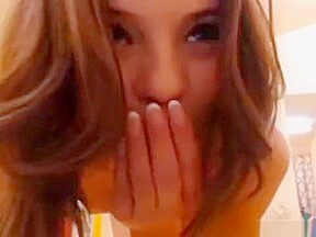 Brunette Shows Her Naked Body And Pours Oil On Her Tits