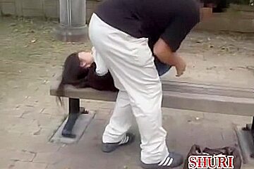 Bum stretching video of small lovable Asian whore during sharking scene