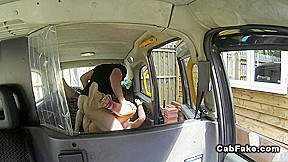 Busty British blonde gets anal in fake taxi
