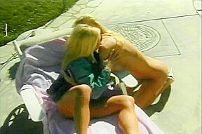 Busty blonde lesbians lick and finger one another's pussies