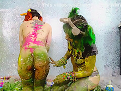 Cake Sploshing Real Lesbians