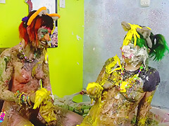Cake Sploshing Real Lesbians