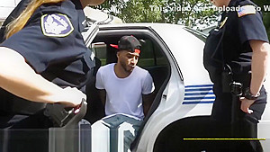 Cell phone thief hiding under a van is taken to milf cops spot