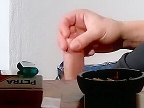 Chain smoking homosexual Jony passionately masturbates solo