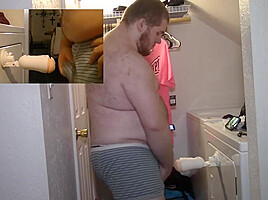 Corn Fed Fat Boy Pounds Fleshlight Pussy With Rough Thrusts