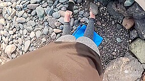 Cum In My Mouth - Hot Risky Public Beach Blowjob On First Tinder Date