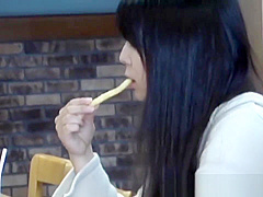 Cute japanese babe rubs