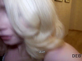 DEBT4k  Blonde hairdresser wants to buy furniture so why should fuck