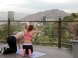 Dani And Saras Hoy Yoga Class Ends With Sexy Nuru Massage