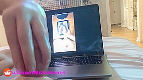 Edges Her Husband While They Watch Her Latest Videos - Multiple Cum Shots
