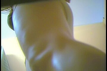 Erotic beige panty on the changing room girl