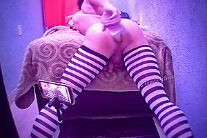 Femboy Bent Over Taking Cum Inside His Ass