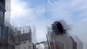 Fetish asian whore peeing in gutter