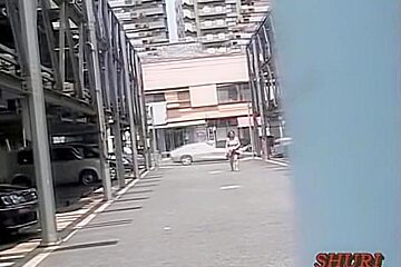 Garage top sharking with full-figured small oriental tramp being really surprised