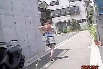 Garage top sharking with full-figured small oriental tramp being really surprised
