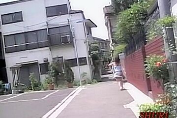 Garage top sharking with full-figured small oriental tramp being really surprised