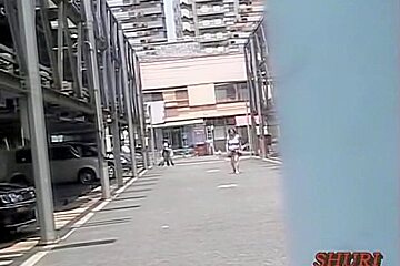 Garage top sharking with full-figured small oriental tramp being really surprised