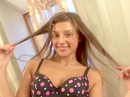 Gorgeous teen 18+ brunette masturbates in HD