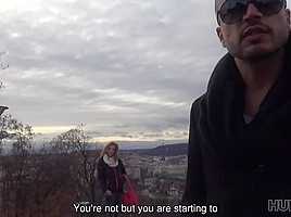 HUNT4K  Man should watch how his girlfriend Jenifer Red has sex for money