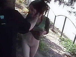 Homeless Hippie Couple Fucking For Cash In Public