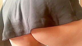 Horny Stepmom In Miniskirt In Black Panties Caresses Wet Pussy