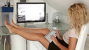 Hot Blonde Office Feet