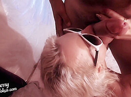 Hot Blonde Sucking Huge Cock And Cum In Mouth