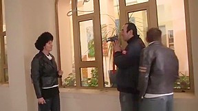 Hot threesome with nasty old whore