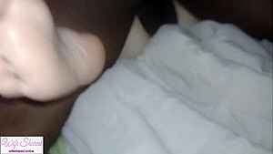Interracial With Naughty Wife, Moaning To Cuckold Slut-eating Man