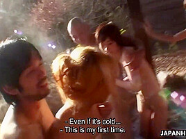 Japanese Sexy Girls Enjoy Group Sex In Thermal Water Uncensored