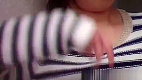 Japanese babe shows nipple while secretly filmed