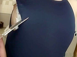Kinky Asian in swimsuit hairy pussy felt out!