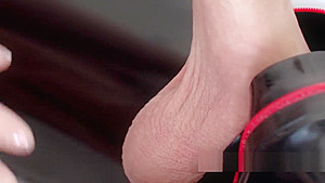 LATEX Tinder date giving a rough handjob (Slow Motion Video)