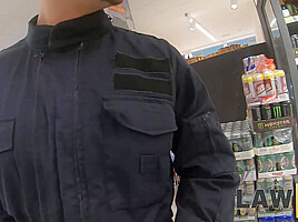 LAW4k  Innocent teen 18+ babe has her first sex lesson by strict security officer