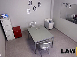 LAW4k  Innocent teen 18+ babe has her first sex lesson by strict security officer