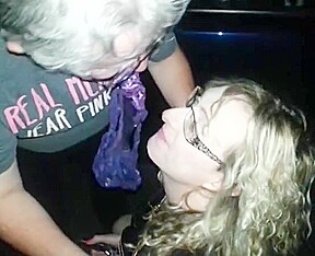 Lisa being pissed on in the car park outdoors 