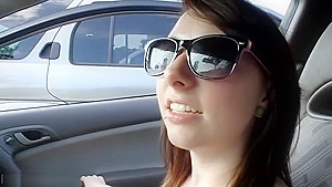 Lovely dusky Cheyenne in teasing lesbian sex video in public place