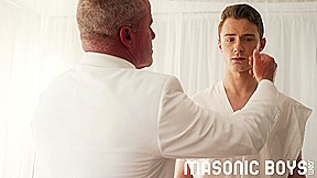 MasonicBoys Sweet Cole Blue barebacked by suited silver muscle DILF