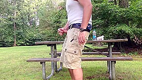 Masturbating In The Public Park Next To The Busy Road