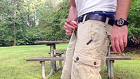 Masturbating In The Public Park Next To The Busy Road