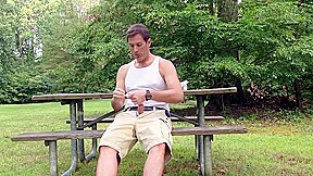 Masturbating In The Public Park Next To The Busy Road