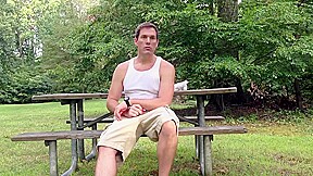 Masturbating In The Public Park Next To The Busy Road