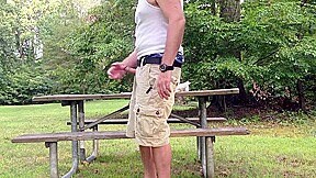 Masturbating In The Public Park Next To The Busy Road