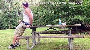Masturbating In The Public Park Next To The Busy Road